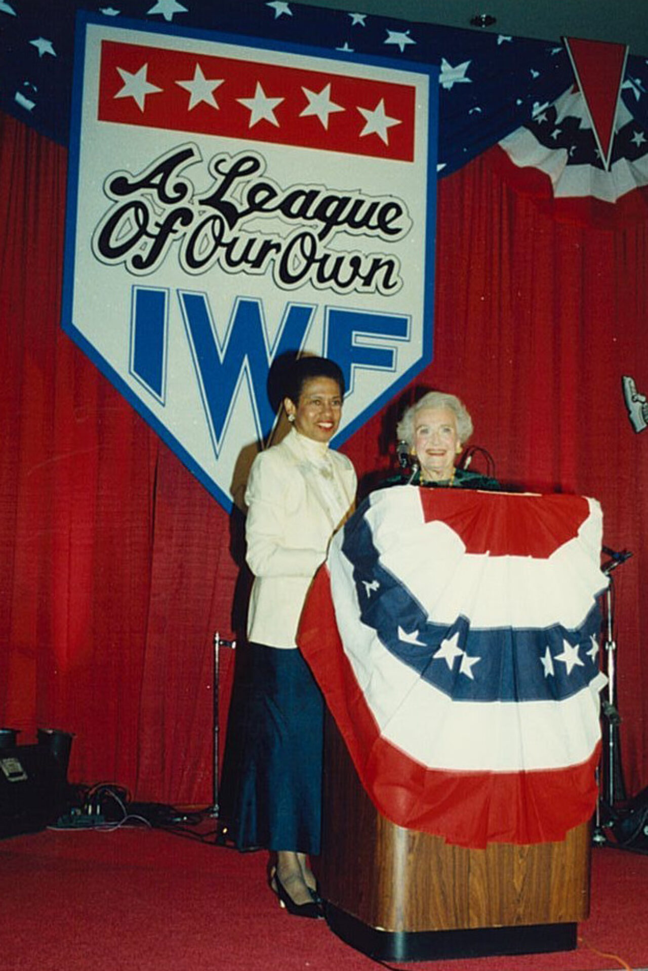 1993 IWF founders Congresswoman Eleanor Holmes Norton and Elinor Guggenheimer, American civic leader, author, and philanthropist