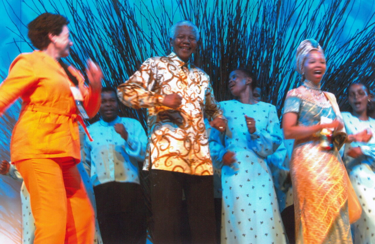 2003 Johannesburg, South Africa: Nelson Mandela, Former President of South Africa with IWF Leadership