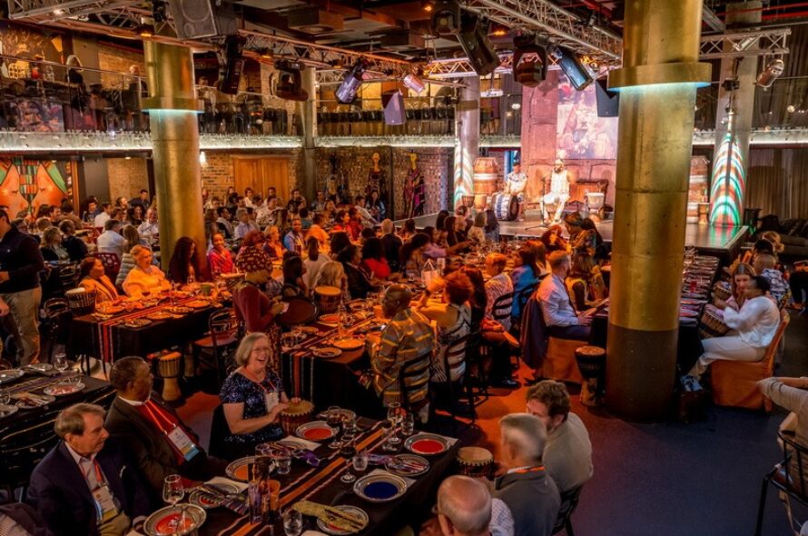 Guest dinner at the GOLD restaurant presenting an Immersive African Dining Experience